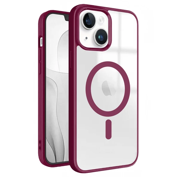 iPhone 14 Magsafe Özellikli Renkli Clear Case Kapak - 3