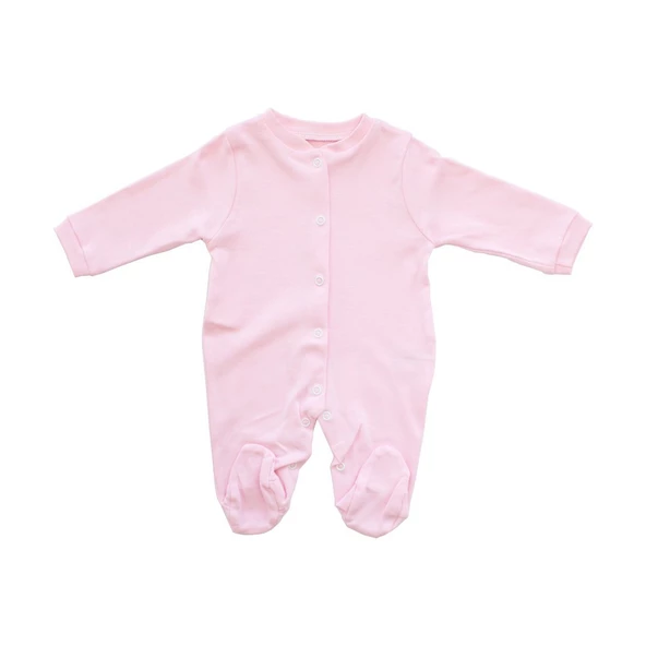 Sade Pembe Bereli Eldivenli Bebek Tulum - 2