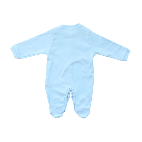 Sade Mavi Bereli Eldivenli Bebek Tulum - 4