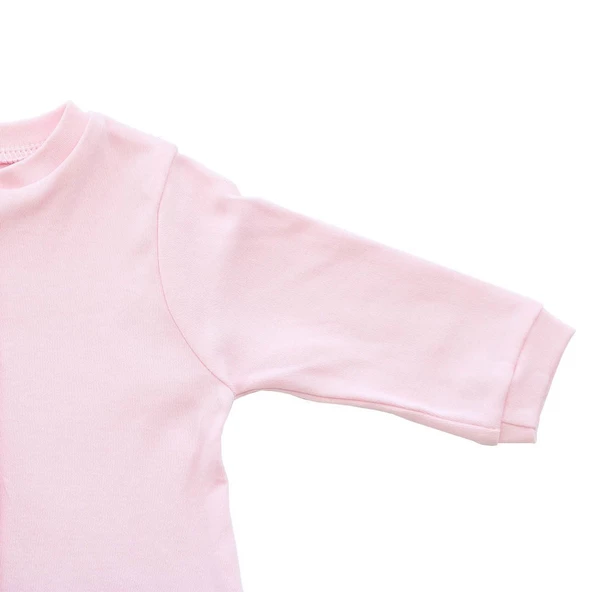 Sade Pembe Bereli Eldivenli Bebek Tulum - 3