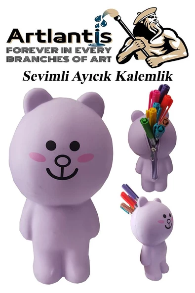 Silikon Sevimli Ayıcık Kalemlik 1 Adet Yumuşak Silikon Sevimli Hayvanlar Kalem Kutusu Eğlenceli Hediyelik Kalemlik - 4