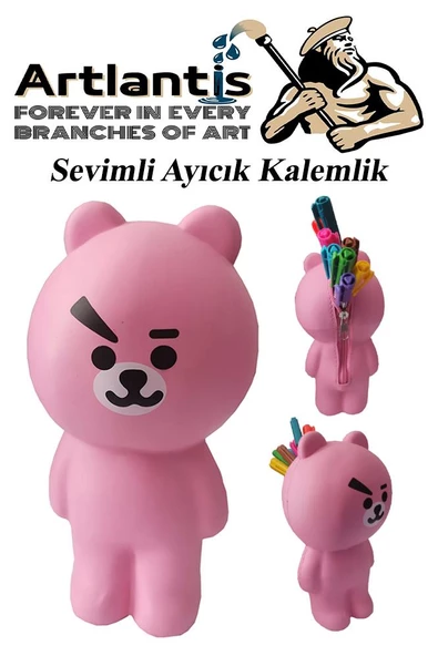 Silikon Sevimli Ayıcık Kalemlik 1 Adet Yumuşak Silikon Sevimli Hayvanlar Kalem Kutusu Eğlenceli Hediyelik Kalemlik - 5