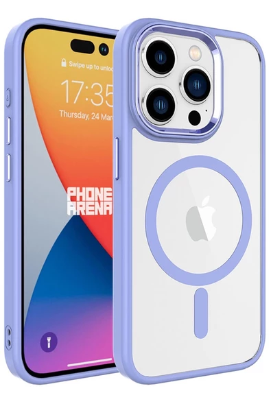 Apple iPhone 15 Pro Max Kılıf Wireless Şarj Özellikli Krom Magsafe Silikon Kılıf - 4