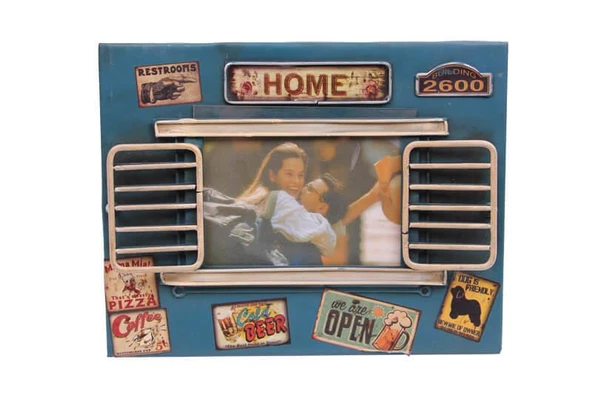 Dekoratif Metal Çerçeve Panjur Temalı Vintage Ev Ofis Hediyelik ürün görseli 1