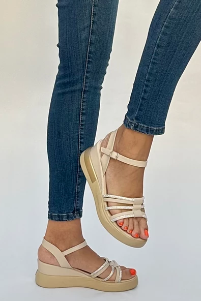 Egez Ten Yüksek Topuklu Kadın Sandalet - 2