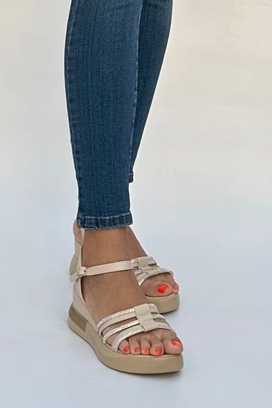 Egez Ten Yüksek Topuklu Kadın Sandalet - 3