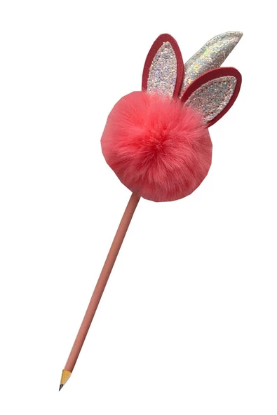 Unicorn Ponpon Peluş Kurşun Kalem 1 Adet Peluş Tüylü Tek Boynuzlu Unicorn Figürlü Kurşun Kalem Hediye Kalem Tüylü Sevimli Kalem - 4