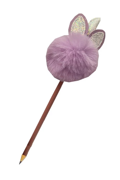 Unicorn Ponpon Peluş Kurşun Kalem 1 Adet Peluş Tüylü Tek Boynuzlu Unicorn Figürlü Kurşun Kalem Hediye Kalem Tüylü Sevimli Kalem - 2