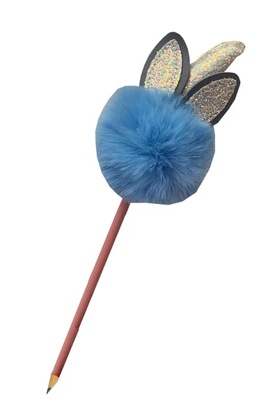 Unicorn Ponpon Peluş Kurşun Kalem 1 Adet Peluş Tüylü Tek Boynuzlu Unicorn Figürlü Kurşun Kalem Hediye Kalem Tüylü Sevimli Kalem - 3