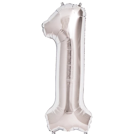 Parti Aksesuar 1 Rakam Folyo Balon Gümüş  40 inç ürün görseli 1