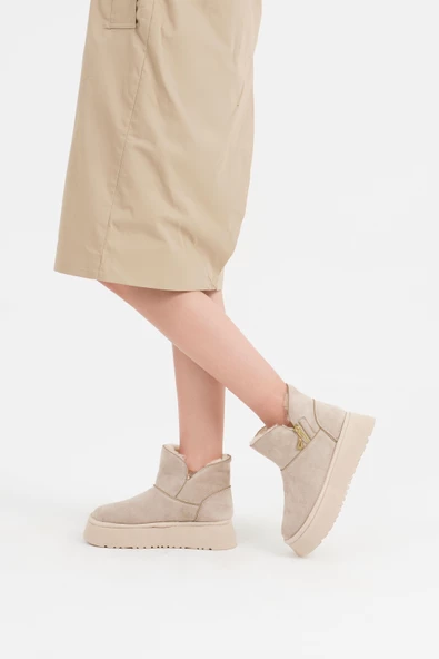 Kadın Bot Kalın Tabanlı Yumuşak Rahat İçi Kürklü - Resim 12