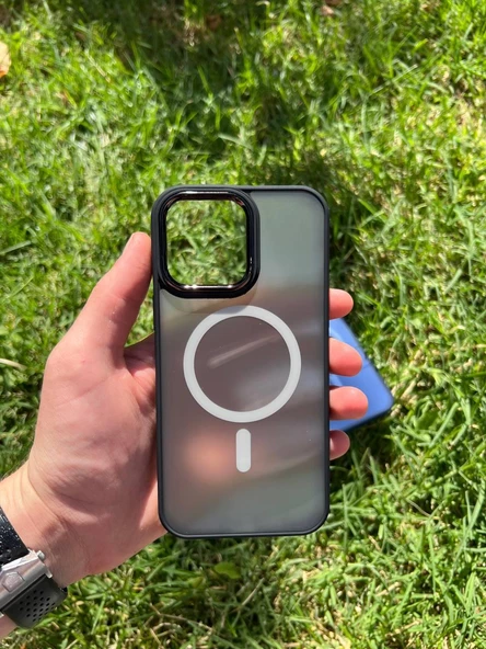 İphone 14 Pro Magsafe Mat Krom Telefon Kılıfı - Resim 7
