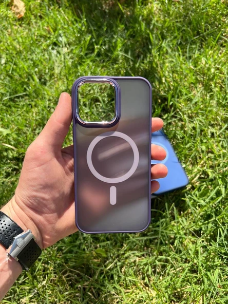 İphone 14 Pro Magsafe Mat Krom Telefon Kılıfı - Resim 5