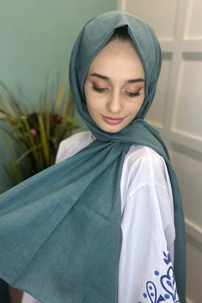 Organik Şal - Pamuk Tek Renk Şal  MİNT - Resim 5