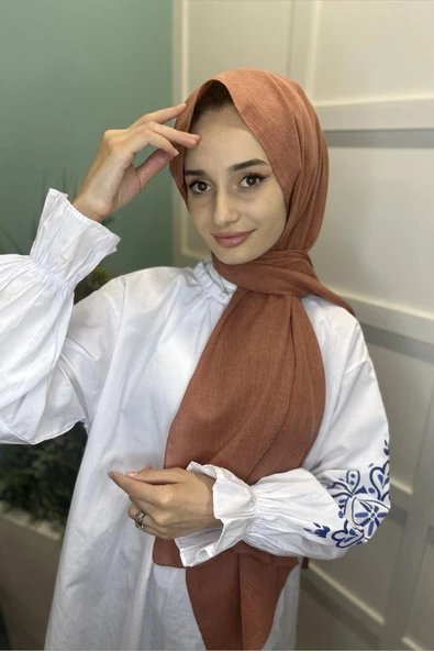 Organik Şal - Pamuk Tek Renk Şal  TABA - Resim 5