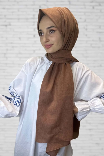 Organik Şal - Pamuk Tek Renk Şal  TARÇIN ürün görseli