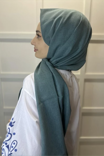 Organik Şal - Pamuk Tek Renk Şal  MİNT - Resim 3