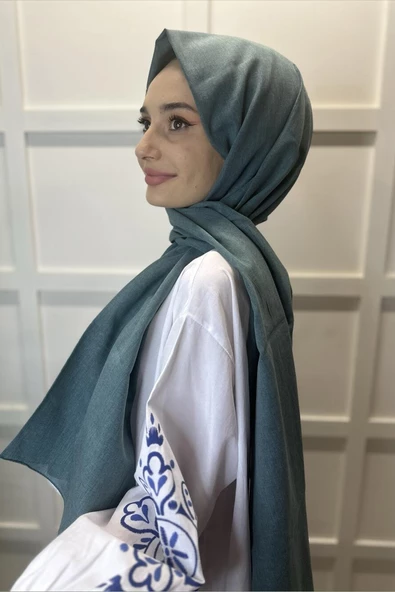 Organik Şal - Pamuk Tek Renk Şal  MİNT - Resim 2