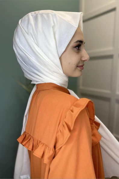 Organik Şal - Pamuk Tek Renk Şal KREM - 3