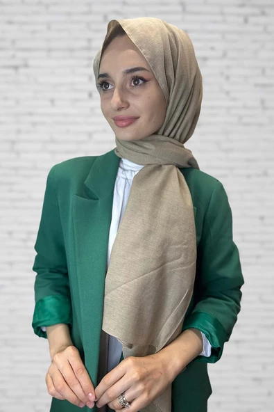 Organik Şal - Pamuk Tek Renk Şal  BEJ ürün görseli