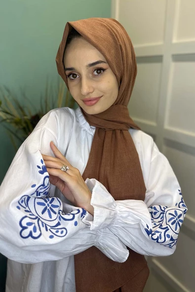 Organik Şal - Pamuk Tek Renk Şal  TARÇIN - Resim 5