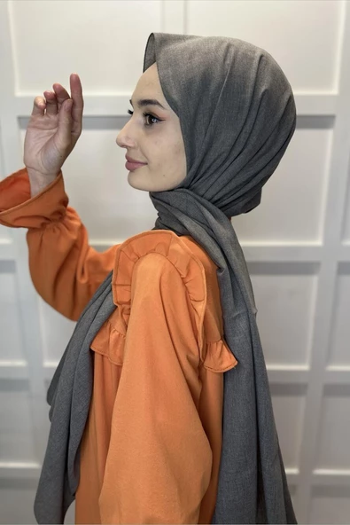 Organik Şal - Pamuk Tek Renk Şal  DUMAN - Resim 2