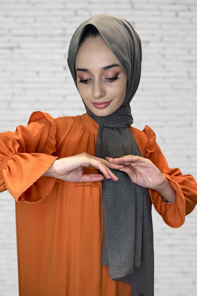 Organik Şal - Pamuk Tek Renk Şal  DUMAN ürün görseli