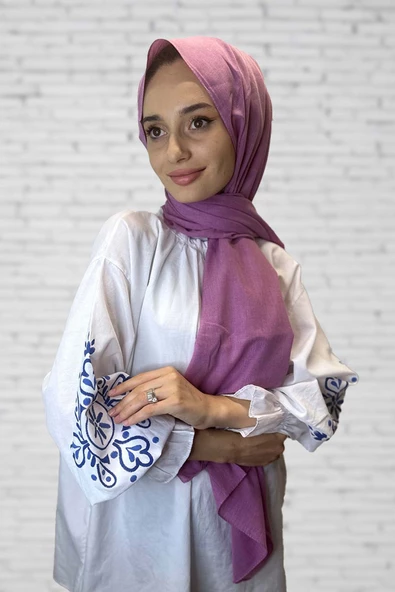 Organik Şal - Pamuk Tek Renk Şal  ŞEKER PEMBE