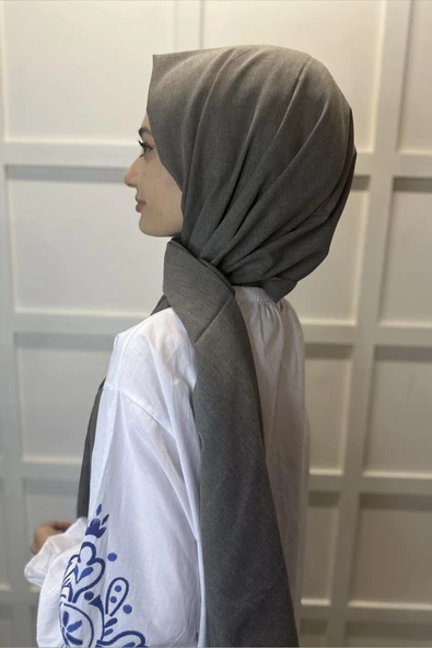 Organik Şal - Pamuk Tek Renk Şal FÜME - 2