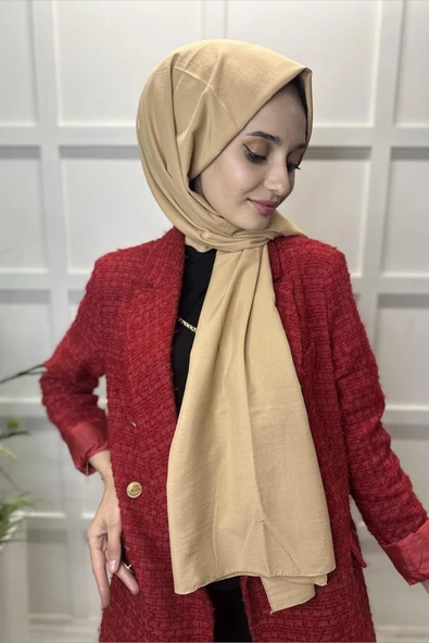 Pamuk Cazz Şal - Kadın Tesettür Şal AÇIK HARDAL - 3
