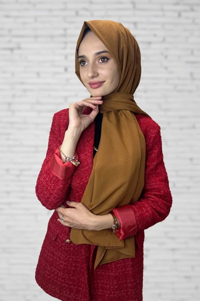 Pamuk Cazz Şal - Kadın Tesettür Şal  ÇİKOLATA ürün görseli