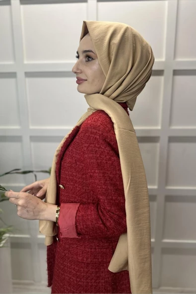 Pamuk Cazz Şal - Kadın Tesettür Şal AÇIK HARDAL - 2