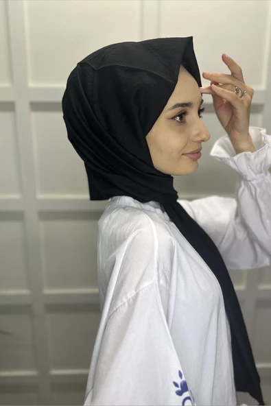 Organik Şal - Pamuk Tek Renk Şal SİYAH - 3