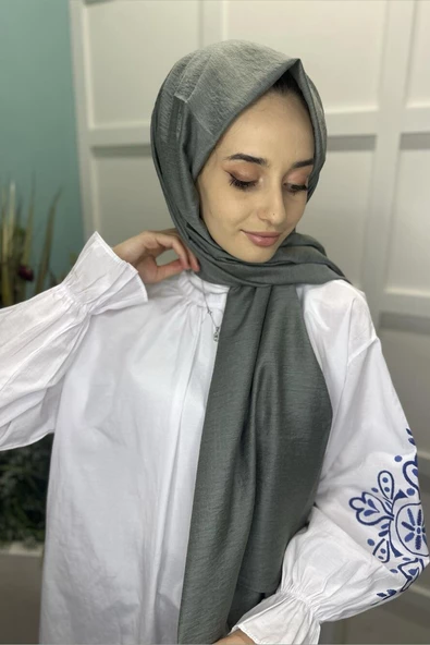 Organik Şal - Pamuk Tek Renk Şal MİNT YEŞİLİ - 3