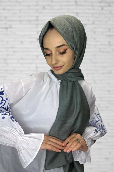 Organik Şal - Pamuk Tek Renk Şal MİNT YEŞİLİ