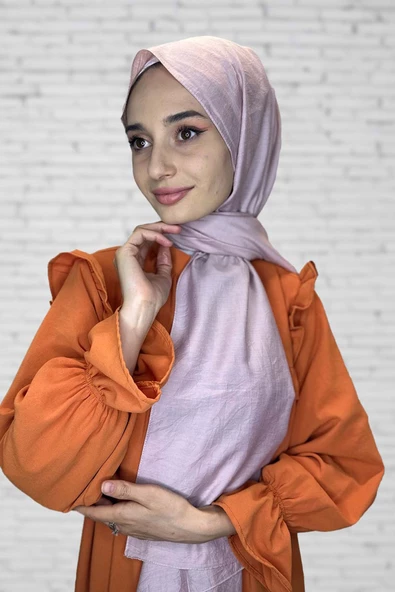 Organik Şal - Pamuk Tek Renk Şal  AÇIK PUDRA - 1