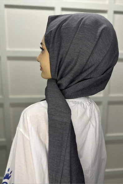 Organik Şal - Pamuk Tek Renk Şal ANTRASİT - 3