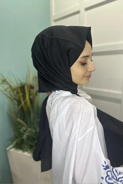 Organik Şal - Pamuk Tek Renk Şal SİYAH - 4