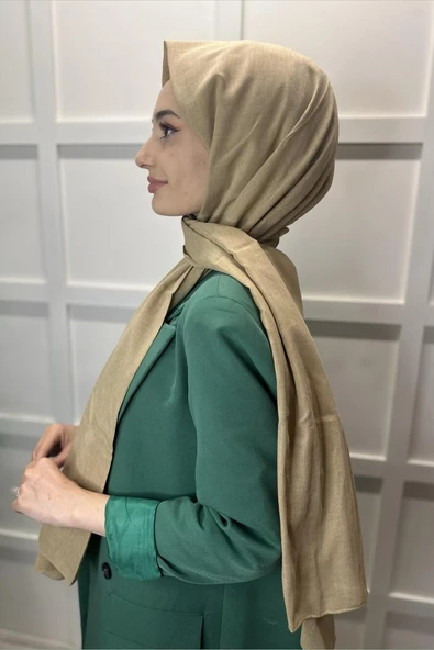 Organik Şal - Pamuk Tek Renk Şal KOYU BEJ - 2