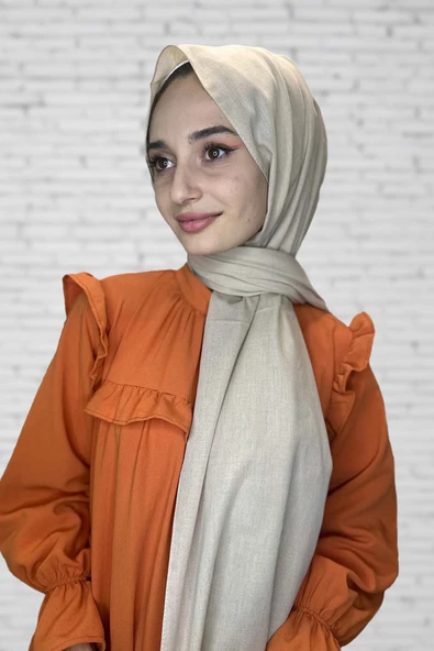 Organik Şal - Pamuk Tek Renk Şal  AÇIK BEJ ürün görseli