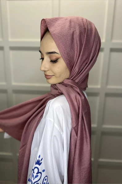 Organik Şal - Pamuk Tek Renk Şal  ŞEKER PEMBESİ - Resim 2