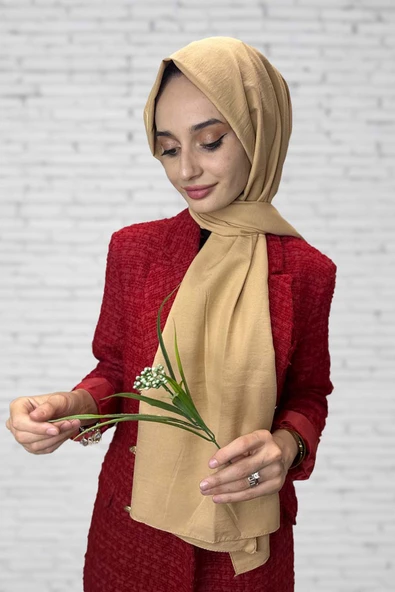 Pamuk Cazz Şal - Kadın Tesettür Şal AÇIK HARDAL