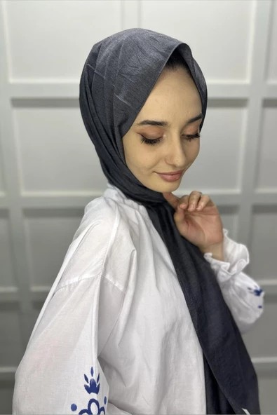 Organik Şal - Pamuk Tek Renk Şal ANTRASİT - 2