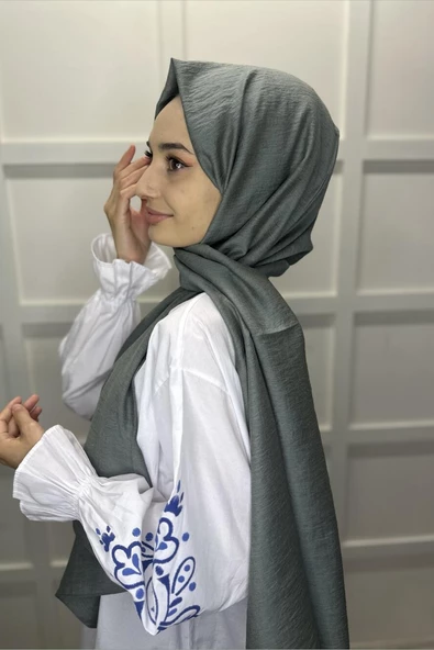 Organik Şal - Pamuk Tek Renk Şal MİNT YEŞİLİ - 2