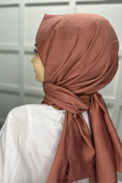 Organik Şal - Pamuk Tek Renk Şal KİREMİT - 4