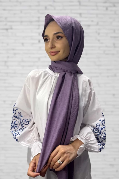 Organik Şal - Pamuk Tek Renk Şal LİLA