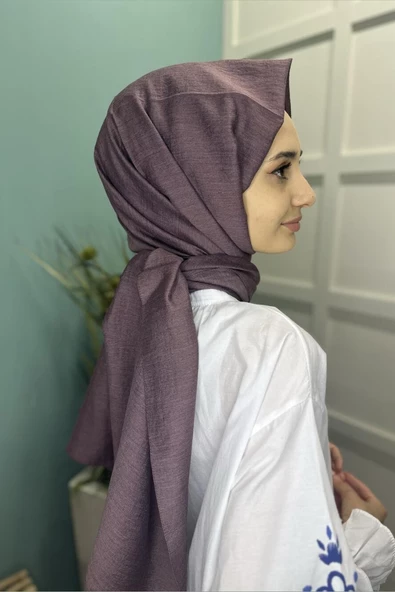 Organik Şal - Pamuk Tek Renk Şal  MÜRDÜM - Resim 3