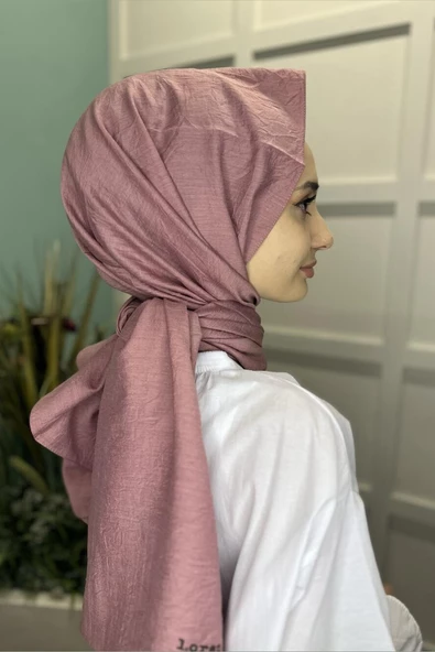 Organik Şal - Pamuk Tek Renk Şal  ŞEKER PEMBESİ - Resim 4