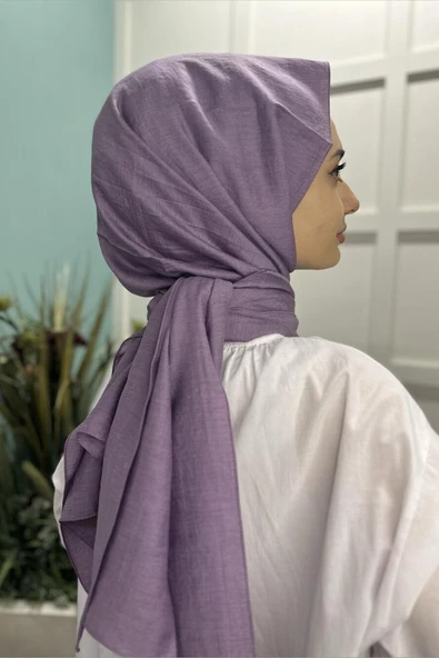 Organik Şal - Pamuk Tek Renk Şal LİLA - 4