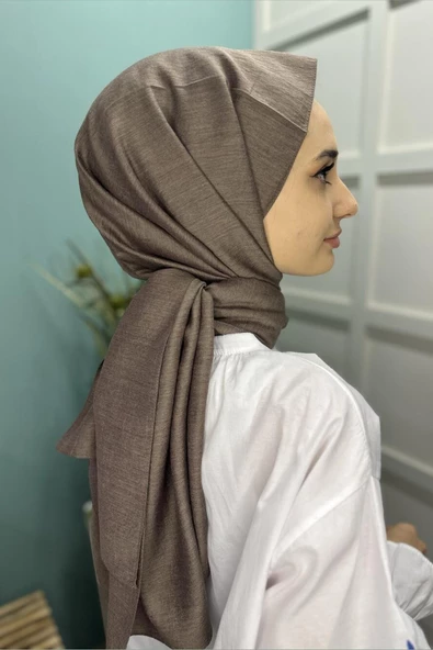 Organik Şal - Pamuk Tek Renk Şal  KAHVE - Resim 4